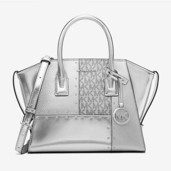 MICHAEL Michael Kors Handbags - NWT Michael MICHAEL KORS- Avril Small Metallic Studded Patchwork Satchel